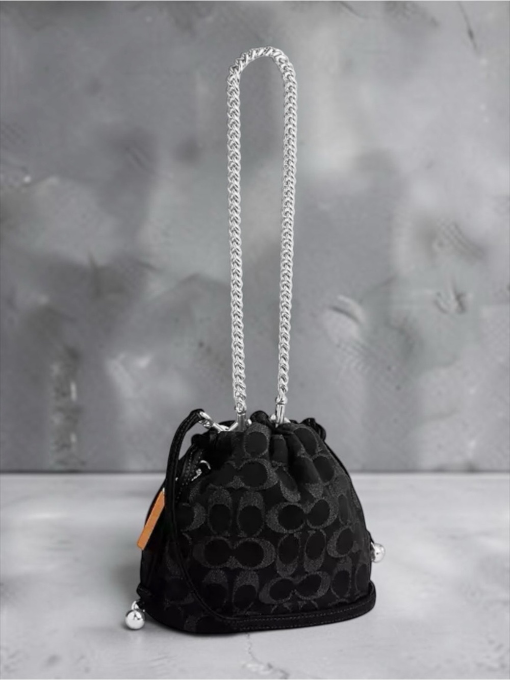 Coach Faye Mini Drawstring Bag, CCZ45, Black Denim, NWT - Picture 3 of 10